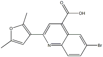 6-bromo-2-(2,5-dimethylfuran-3-yl)quinoline-4-carboxylic acid 结构式