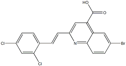 6-bromo-2-[(E)-2-(2,4-dichlorophenyl)vinyl]quinoline-4-carboxylic acid 结构式