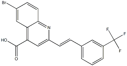 6-bromo-2-{(E)-2-[3-(trifluoromethyl)phenyl]vinyl}quinoline-4-carboxylic acid 结构式