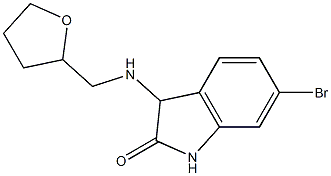 6-bromo-3-[(oxolan-2-ylmethyl)amino]-2,3-dihydro-1H-indol-2-one 结构式