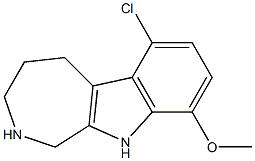 6-chloro-9-methoxy-1H,2H,3H,4H,5H,10H-azepino[3,4-b]indole 结构式