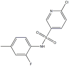 6-chloro-N-(2-fluoro-4-methylphenyl)pyridine-3-sulfonamide 结构式