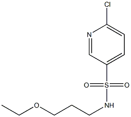 6-chloro-N-(3-ethoxypropyl)pyridine-3-sulfonamide 结构式
