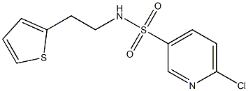 6-chloro-N-[2-(thiophen-2-yl)ethyl]pyridine-3-sulfonamide 结构式