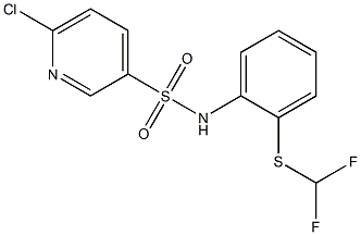 6-chloro-N-{2-[(difluoromethyl)sulfanyl]phenyl}pyridine-3-sulfonamide 结构式