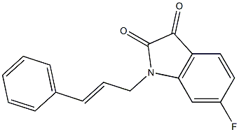 6-fluoro-1-(3-phenylprop-2-en-1-yl)-2,3-dihydro-1H-indole-2,3-dione 结构式