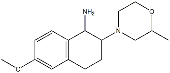 6-methoxy-2-(2-methylmorpholin-4-yl)-1,2,3,4-tetrahydronaphthalen-1-amine 结构式