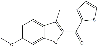 6-methoxy-3-methyl-2-(thiophen-2-ylcarbonyl)-1-benzofuran 结构式