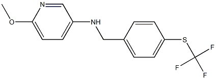 6-methoxy-N-({4-[(trifluoromethyl)sulfanyl]phenyl}methyl)pyridin-3-amine 结构式
