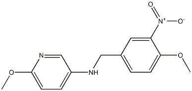 6-methoxy-N-[(4-methoxy-3-nitrophenyl)methyl]pyridin-3-amine 结构式