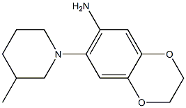 7-(3-methylpiperidin-1-yl)-2,3-dihydro-1,4-benzodioxin-6-amine 结构式