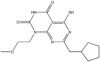 7-(cyclopentylmethyl)-5-mercapto-1-(2-methoxyethyl)pyrimido[4,5-d]pyrimidine-2,4(1H,3H)-dione 结构式