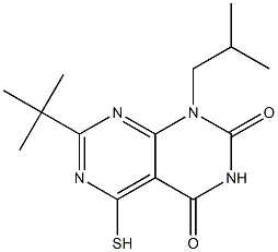 7-tert-butyl-1-isobutyl-5-mercaptopyrimido[4,5-d]pyrimidine-2,4(1H,3H)-dione 结构式