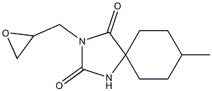 8-methyl-3-(oxiran-2-ylmethyl)-1,3-diazaspiro[4.5]decane-2,4-dione 结构式