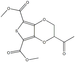 dimethyl 2-acetyl-2,3-dihydrothieno[3,4-b][1,4]dioxine-5,7-dicarboxylate 结构式