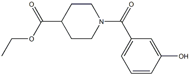 ethyl 1-[(3-hydroxyphenyl)carbonyl]piperidine-4-carboxylate 结构式