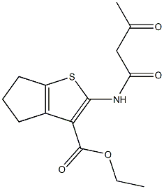 ethyl 2-(3-oxobutanamido)-4H,5H,6H-cyclopenta[b]thiophene-3-carboxylate 结构式