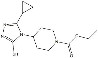 ethyl 4-(3-cyclopropyl-5-sulfanyl-4H-1,2,4-triazol-4-yl)piperidine-1-carboxylate 结构式