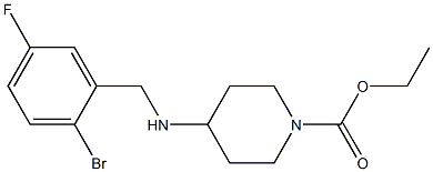 ethyl 4-{[(2-bromo-5-fluorophenyl)methyl]amino}piperidine-1-carboxylate 结构式