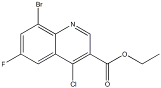 ethyl 8-bromo-4-chloro-6-fluoroquinoline-3-carboxylate 结构式
