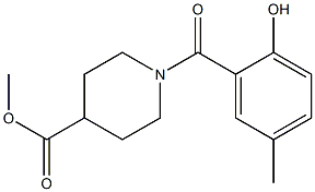 methyl 1-[(2-hydroxy-5-methylphenyl)carbonyl]piperidine-4-carboxylate 结构式