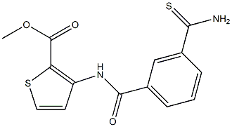 methyl 3-[(3-carbamothioylbenzene)amido]thiophene-2-carboxylate 结构式