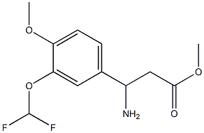 methyl 3-amino-3-[3-(difluoromethoxy)-4-methoxyphenyl]propanoate 结构式