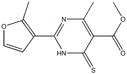 methyl 4-methyl-2-(2-methyl-3-furyl)-6-thioxo-1,6-dihydropyrimidine-5-carboxylate 结构式