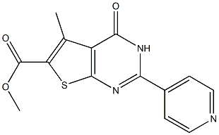 methyl 5-methyl-4-oxo-2-(pyridin-4-yl)-3H,4H-thieno[2,3-d]pyrimidine-6-carboxylate 结构式