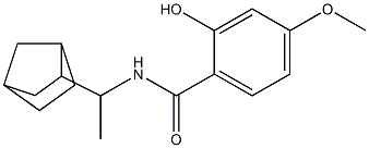 N-(1-{bicyclo[2.2.1]heptan-2-yl}ethyl)-2-hydroxy-4-methoxybenzamide 结构式