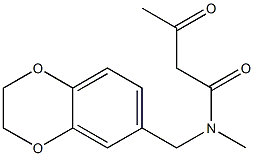 N-(2,3-dihydro-1,4-benzodioxin-6-ylmethyl)-N-methyl-3-oxobutanamide 结构式