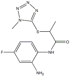 N-(2-amino-4-fluorophenyl)-2-[(1-methyl-1H-1,2,3,4-tetrazol-5-yl)sulfanyl]propanamide 结构式