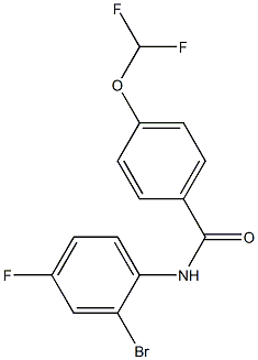 N-(2-bromo-4-fluorophenyl)-4-(difluoromethoxy)benzamide 结构式