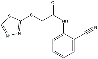 N-(2-cyanophenyl)-2-(1,3,4-thiadiazol-2-ylsulfanyl)acetamide 结构式