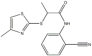 N-(2-cyanophenyl)-2-[(4-methyl-1,3-thiazol-2-yl)sulfanyl]propanamide 结构式