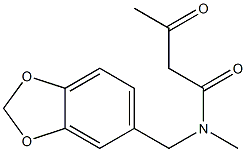 N-(2H-1,3-benzodioxol-5-ylmethyl)-N-methyl-3-oxobutanamide 结构式