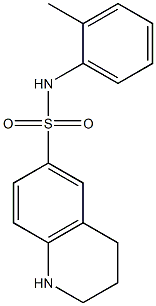 N-(2-methylphenyl)-1,2,3,4-tetrahydroquinoline-6-sulfonamide 结构式