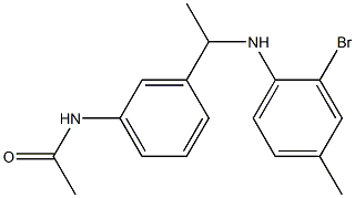 N-(3-{1-[(2-bromo-4-methylphenyl)amino]ethyl}phenyl)acetamide 结构式