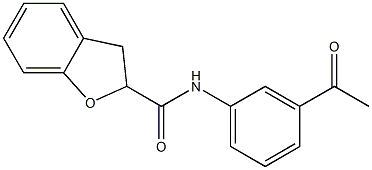 N-(3-acetylphenyl)-2,3-dihydro-1-benzofuran-2-carboxamide 结构式