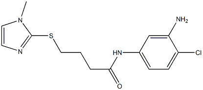 N-(3-amino-4-chlorophenyl)-4-[(1-methyl-1H-imidazol-2-yl)sulfanyl]butanamide 结构式