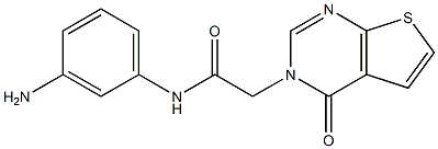 N-(3-aminophenyl)-2-{4-oxo-3H,4H-thieno[2,3-d]pyrimidin-3-yl}acetamide 结构式