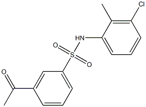 N-(3-chloro-2-methylphenyl)-3-acetylbenzene-1-sulfonamide 结构式