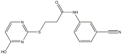 N-(3-cyanophenyl)-3-[(4-hydroxypyrimidin-2-yl)sulfanyl]propanamide 结构式