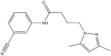 N-(3-cyanophenyl)-4-(3,5-dimethyl-1H-pyrazol-1-yl)butanamide 结构式