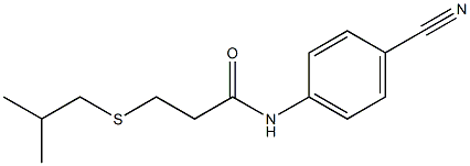 N-(4-cyanophenyl)-3-[(2-methylpropyl)sulfanyl]propanamide 结构式