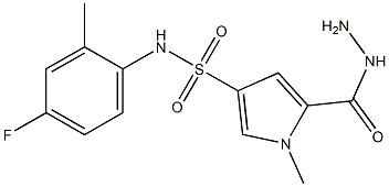 N-(4-fluoro-2-methylphenyl)-5-(hydrazinocarbonyl)-1-methyl-1H-pyrrole-3-sulfonamide 结构式