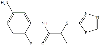 N-(5-amino-2-fluorophenyl)-2-(1,3,4-thiadiazol-2-ylsulfanyl)propanamide 结构式