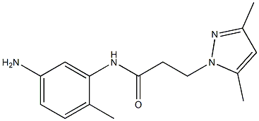 N-(5-amino-2-methylphenyl)-3-(3,5-dimethyl-1H-pyrazol-1-yl)propanamide 结构式