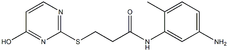 N-(5-amino-2-methylphenyl)-3-[(4-hydroxypyrimidin-2-yl)sulfanyl]propanamide 结构式