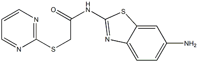 N-(6-amino-1,3-benzothiazol-2-yl)-2-(pyrimidin-2-ylsulfanyl)acetamide 结构式